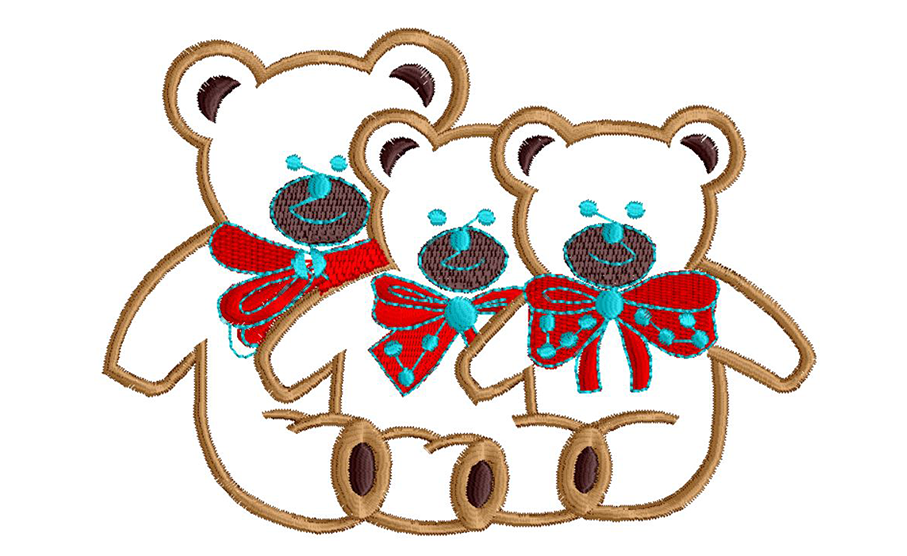 Cute Bears Embroidery Design