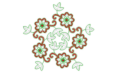 Floral Circle Embroidery Design
