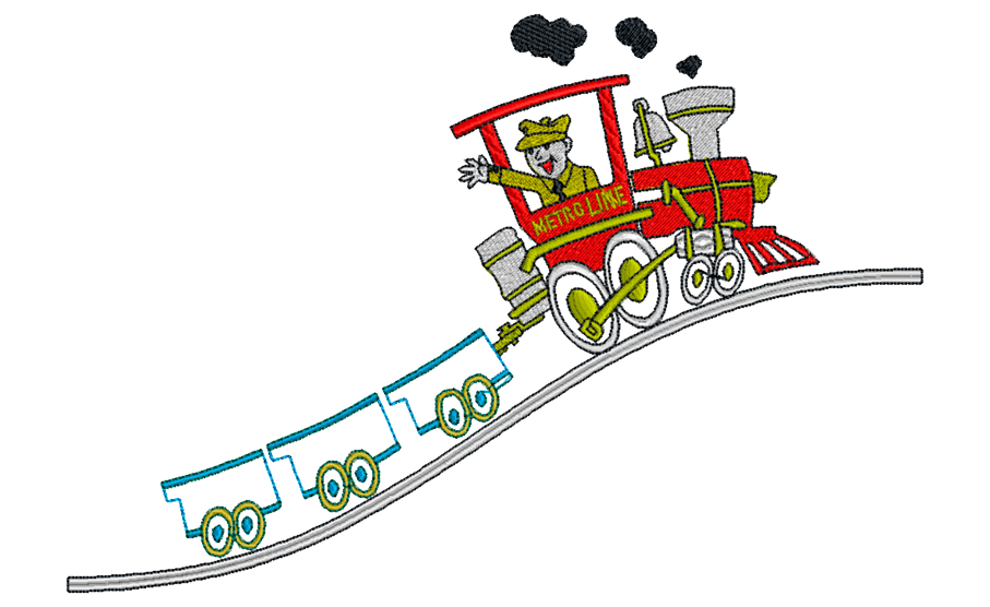 Baby Train Embroidery Design